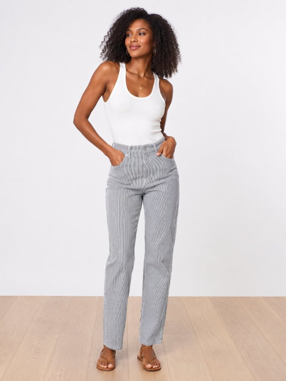 MAC Women's Denim Jeans Railroad Stripe Skinny Straight Size 28 S
